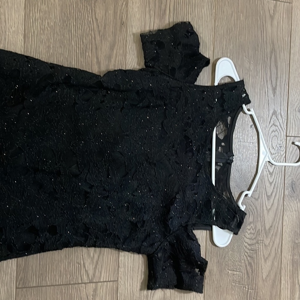 En Focus Studio Women's Black Lace Textured dress size 4 - Picture 2 of 9